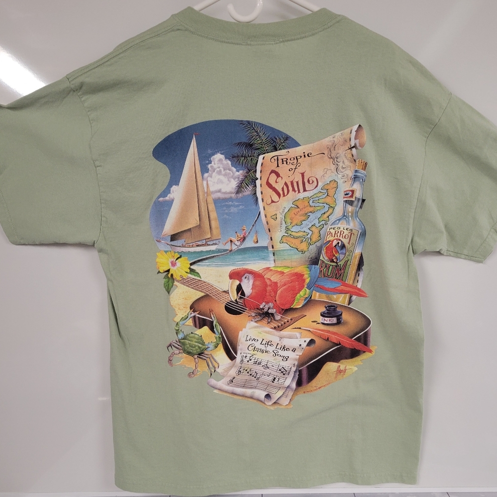 Florida Keys Tropic of Soul Graphic XL T-shirt Parrot Beach Tropical Retro Style